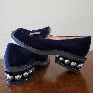 Nicholas Kirkwood velvet casting pearl loafers